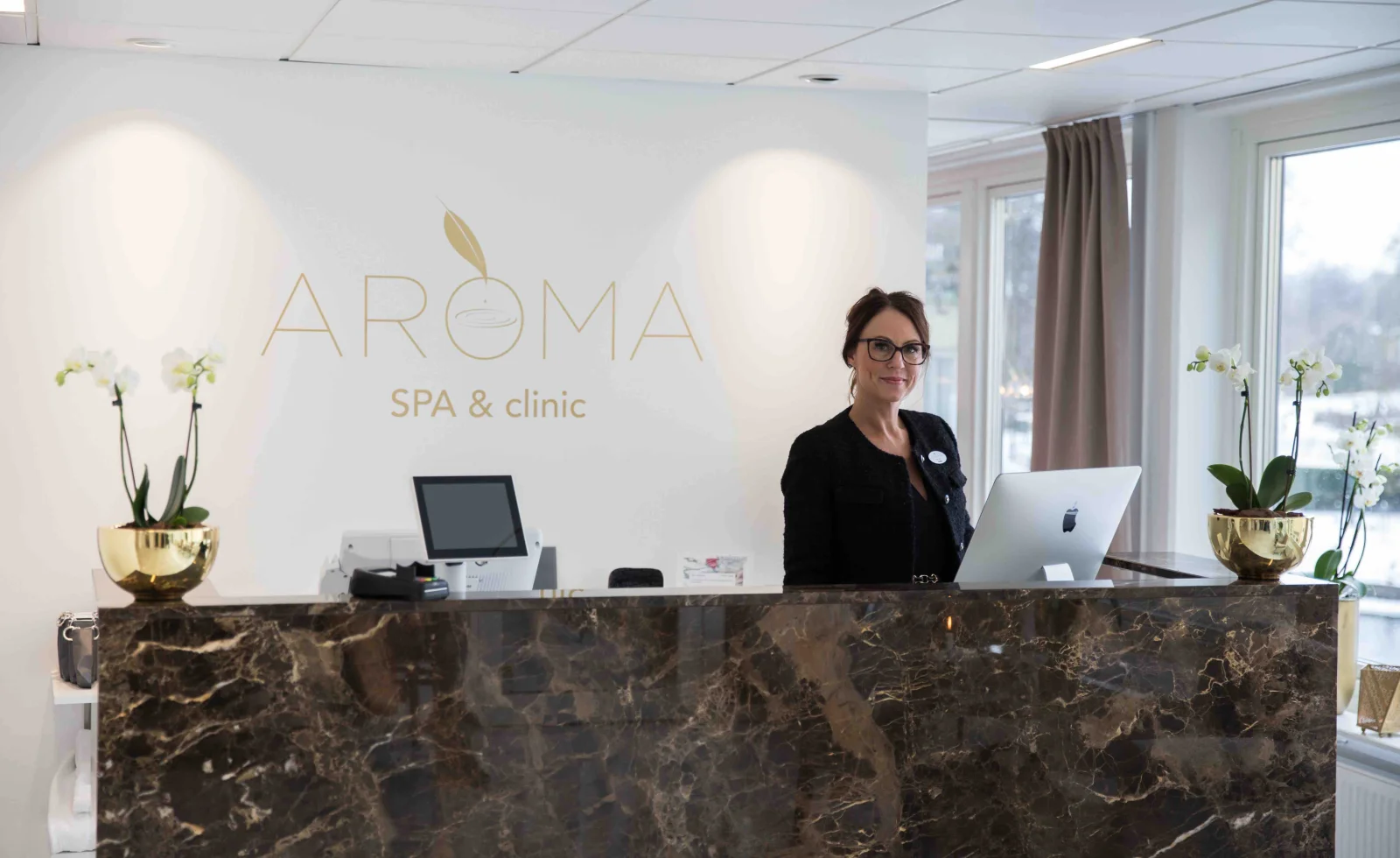 Receptionen hos Aroma Spa & Clinic i Borås
